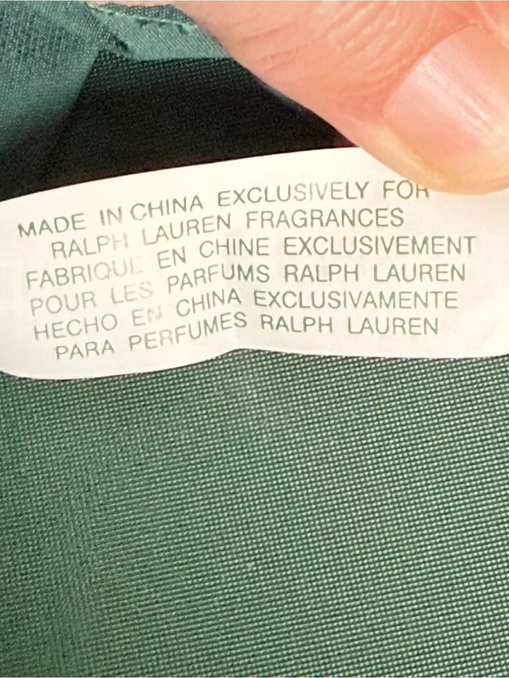 Ralph Lauren Fragrances Green Nylon Weekender Bag